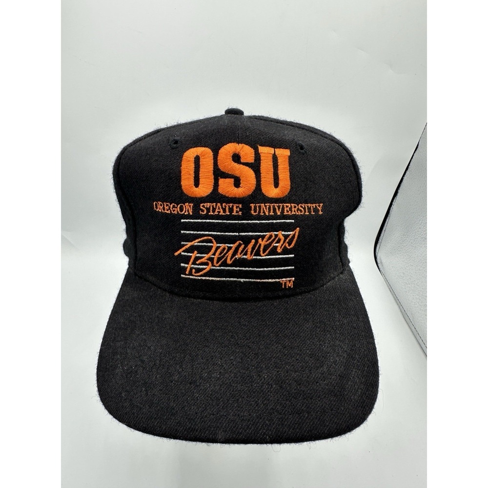 Vintage Oregon State University Beavers OSU Snapback Hat Black NCAA Rare